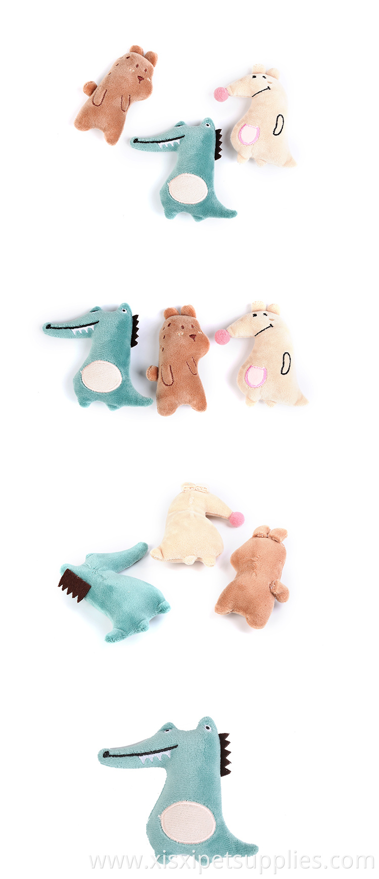 Eco-friendly popular training cat catnip cat plush toy dinosaur